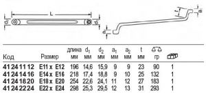 Двойной накидной ключ 20TX для внешних винтов TORX®, с изгибом, E11 x E12 STAHLWILLE 41241112