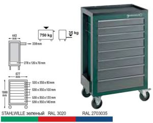 Инструментальная тележка с 8 ящиками (зелёная) 97H/8G STAHLWILLE 81160031