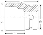 Головка торцевая ударная IMPACT 1/2" 12 мм, L 38 мм STAHLWILLE 23010012, фото 2